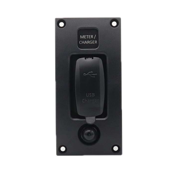 Marine Self-Locking Resetting Switch With Overload Protection Indicator Light Square 5V 3.4A Car Cha