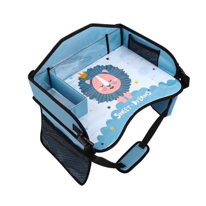 Car Rear Safety Seat Tray Car Multifunctional Folding Storage Table(Night Lion)