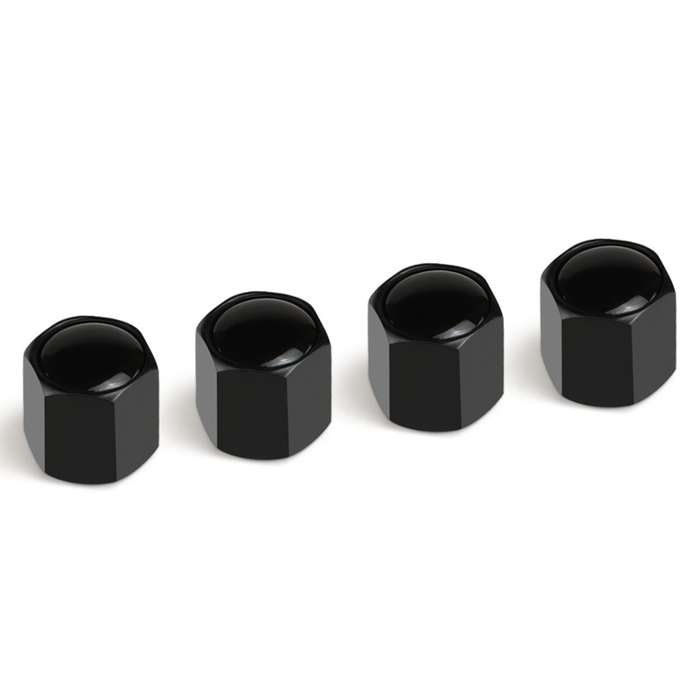 4pcs /Set Car Tire Labeling Valve Cover Motorcycle Auto Valve Core Caps(Black)
