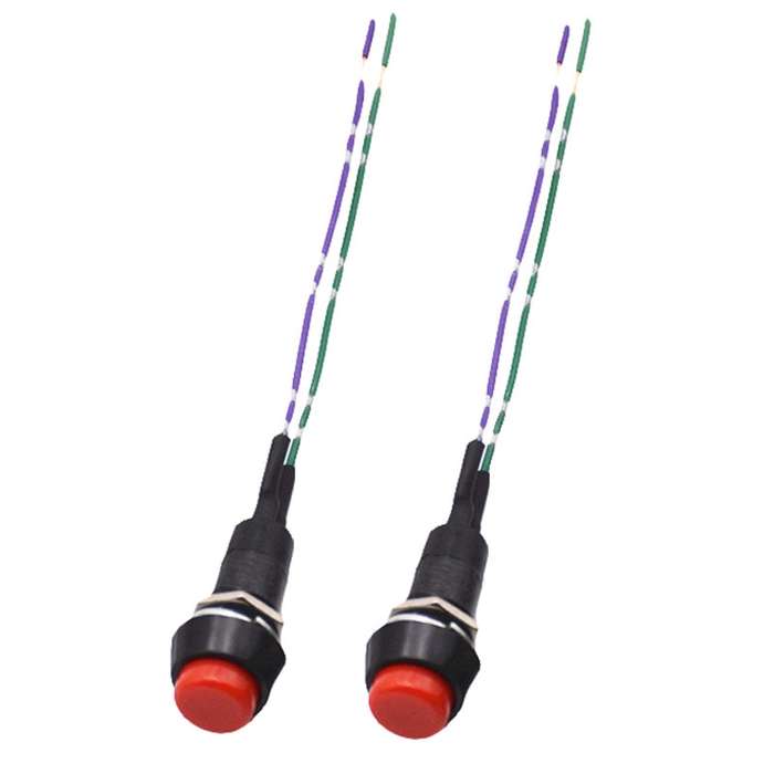 2pcs Car Modification Horn Switch Universal Button Modification Small Switch(Green Button)