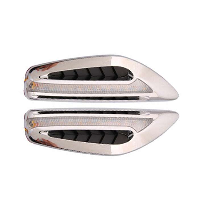 2pcs Car Fender Blade Dynamic Side Marker Lights 12V LED High Bright Daytime Running Lights(Blue)