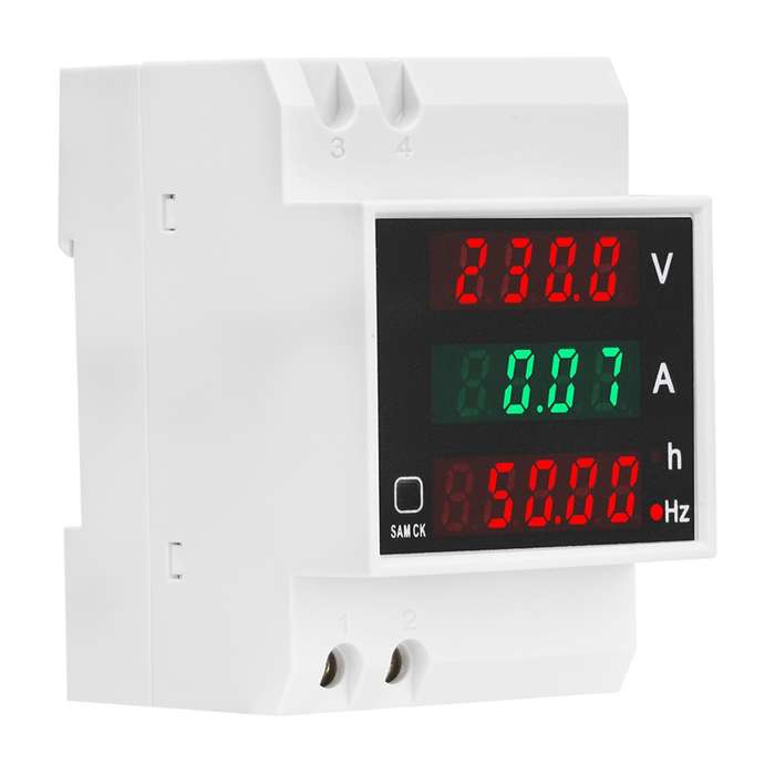 SINOTIMER SDM007 Din Rail AC Voltage Current Totalized Time Frequency Digital Display Meter