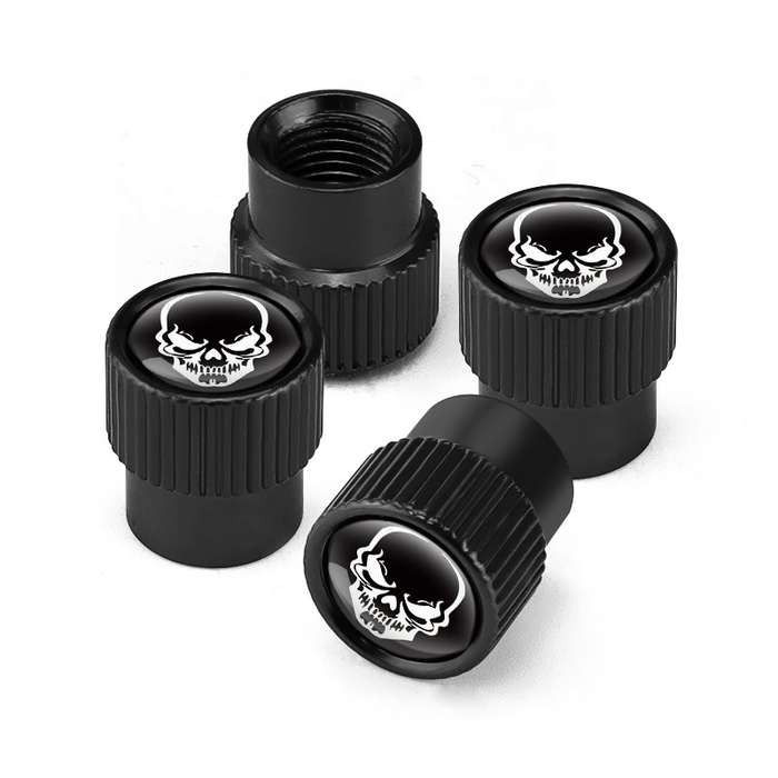 4pcs /Set Skeleton Car Tire Universal Aluminum Valve Cap(Silver)
