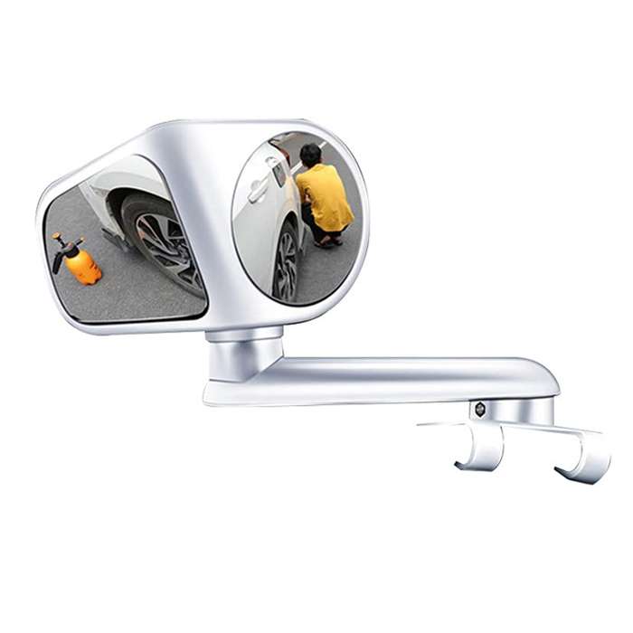 Car Auxiliary Mirror Multi-Function Wide-Angle Rear View Reversing Mirror(Black Right)