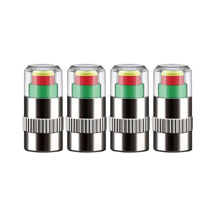 4pcs /Set Vehicle Tire Valve Caps High Precision Tire Pressure Monitoring Warning Cap, Model: Plasti