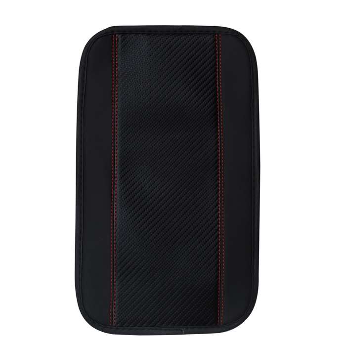 32x19cm PU Carbon Fiber Leather Central Armrest Box Cover Anti-slip Pad(Blue)