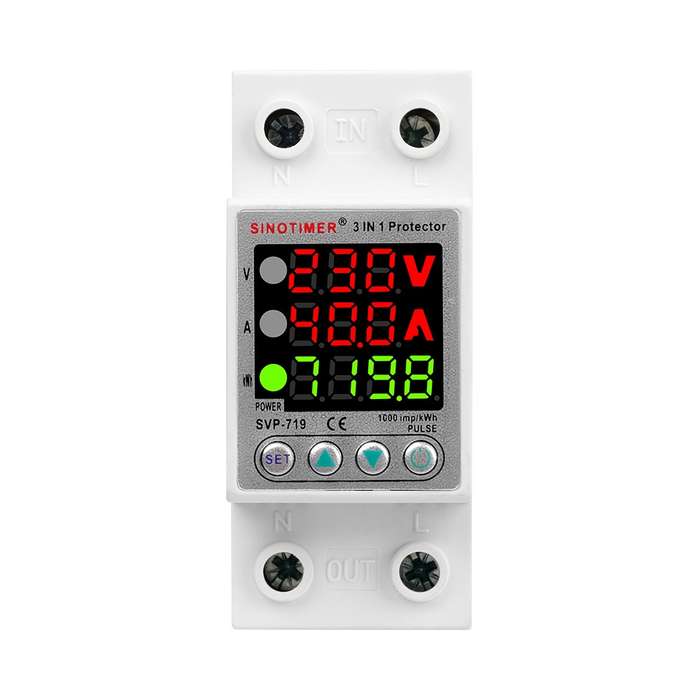 SINOTIMER SVP-719 40A_N Over Under Voltage Protector Electricity Usage Monitor Power Voltmeter