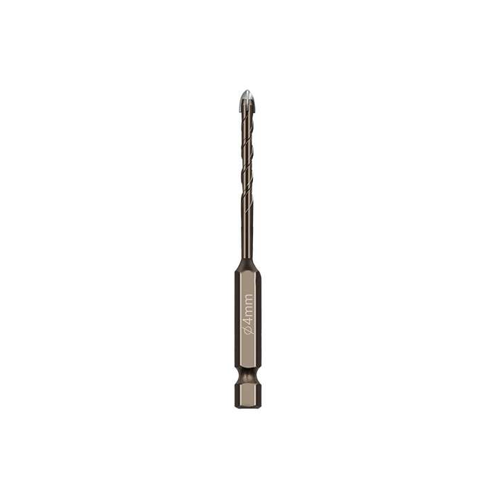 4mm Hexagonal Shank Spiral Flute Cross Alloy Drill Bits Glass Tile Four Edge Drivers