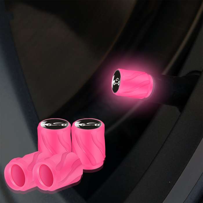 4pcs /Set Luminous Car Motorcycle Tire Modified Valve Cap, Color: Pink Sports Car