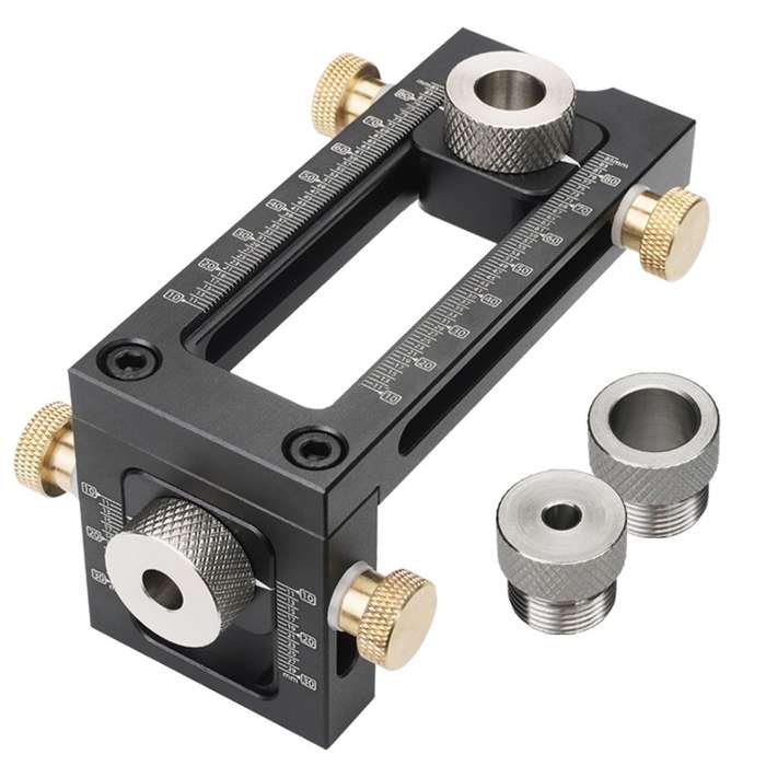 MG0-000-0011 2 In 1 Flat Head Cross Oblique Drill Hole Puncher Locator Doweling Jig Bed Cabinet Scre
