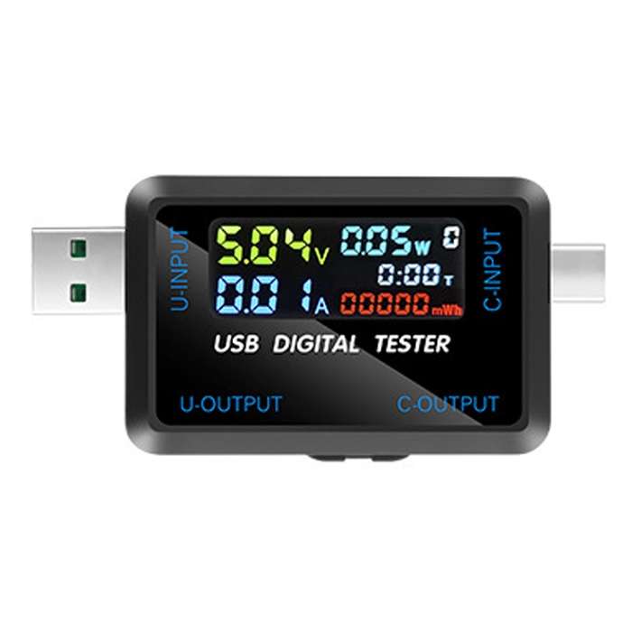 6527-Q Multifunctional Digital Voltage And Current Meter Portable Capacity Tester(USB+Type-C Port)