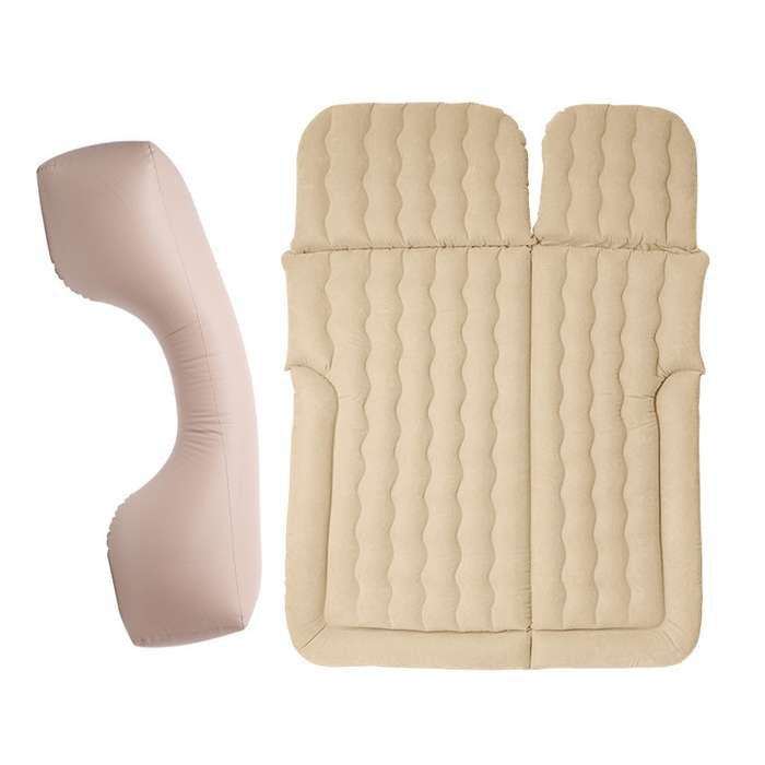 Inflatable Mattress For Car Travel SUV Rear Seat/Trunk, Color: Beige Dual-purpose Long Pier