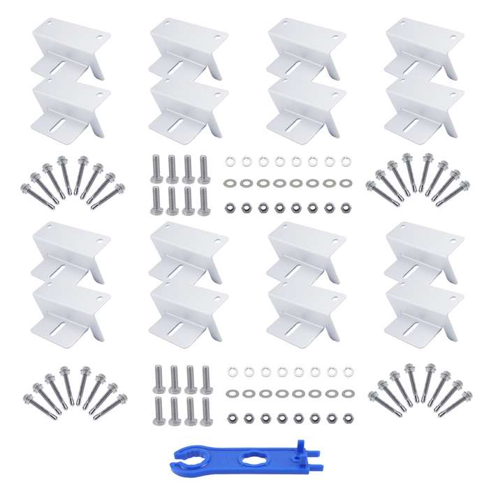 113pcs /Set RV Yacht Solar Panel Z-Shaped Aluminum Alloy Bracket(White)