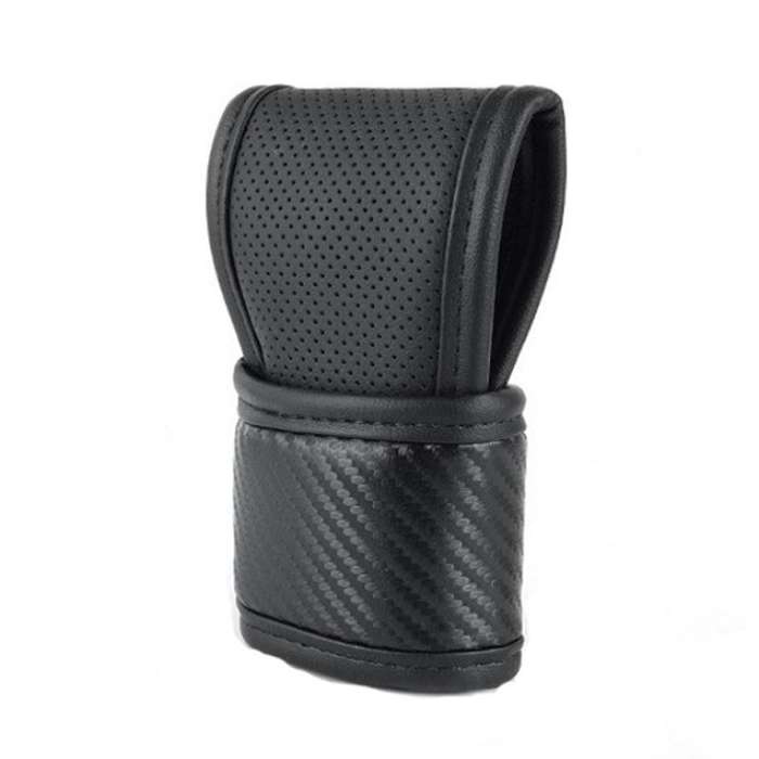 Car Automatic Universal Perforated Breathable Cowhide Side Opening Shift Cover, Style: A-Black