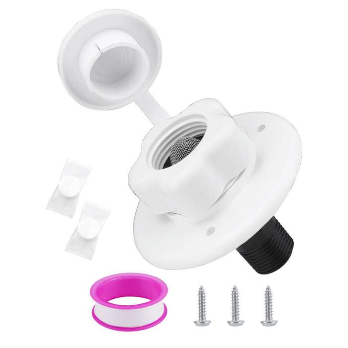 RV Ship Flange Threaded Leak-proof Water Inlet Connector Check Valve, Specifications: White 2