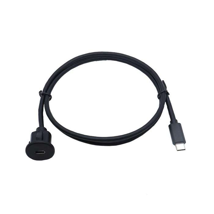 1m Type-C 3.0 Compatible 2.0 USB C Car Waterproof Cable Panel Data Extension Cord