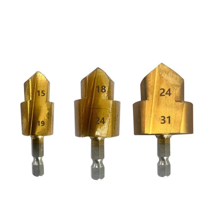 3pcs / Set 20 / 25 / 32 Hexagonal Shank PPR Step Drill Bits Leak Repairing And Connecting Tools