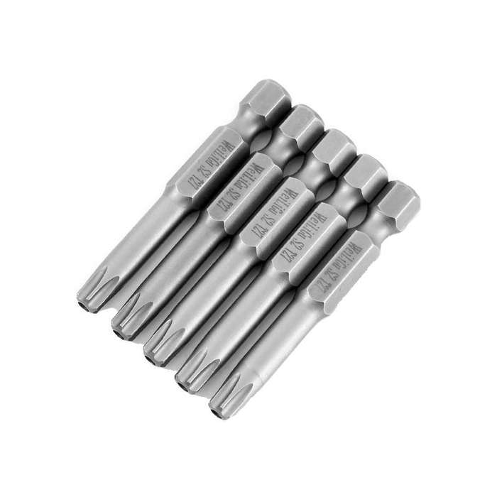 WEILIGU 5pcs 75mm T27 Magnetic S2 Pneumatic Air Bit Electric Drill Plum Blossom Head With Center Hol
