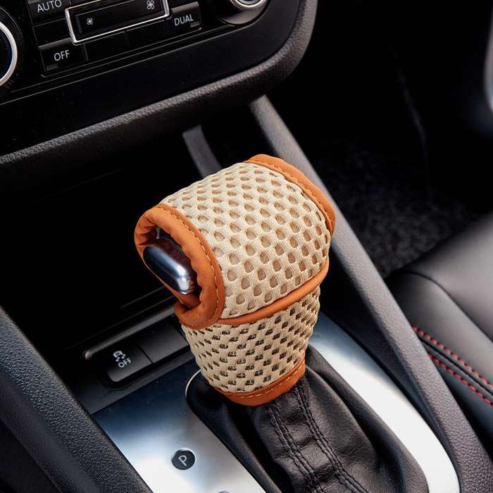 Universal Car Gearshift Cover Interior Accessories, Color: T-type Beige Brown