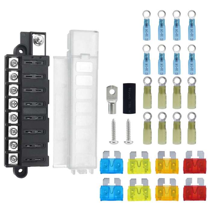 Automotive 8-way Fuse Box Terminal Block With Transparent Cover(CP-5099)