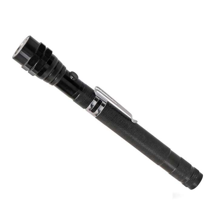 170mm-565mm 3LEDs Light Bendable Telescopic Multifunctional Picker Auto Repair Screw Tool(Black)
