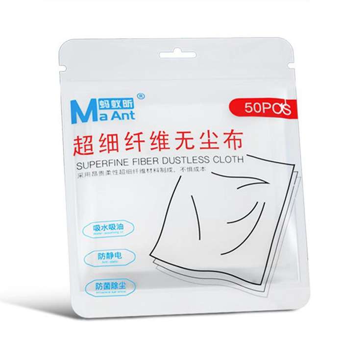 MaAnt 50pcs /Pack Superfine Fiber Dustless Cloth Cell Phone Film Repair Anti-Static Dustless Cloth I