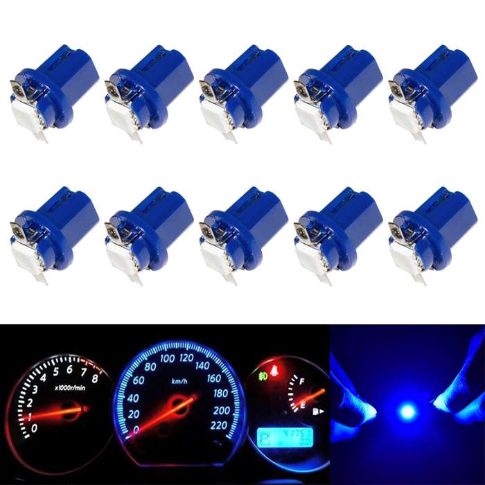 10 PCS T8.5 5050 Led 1 SMD Car Gauge Dash Bulb Dashboard Instrument Light Wedge Interior Lamp(Yellow
