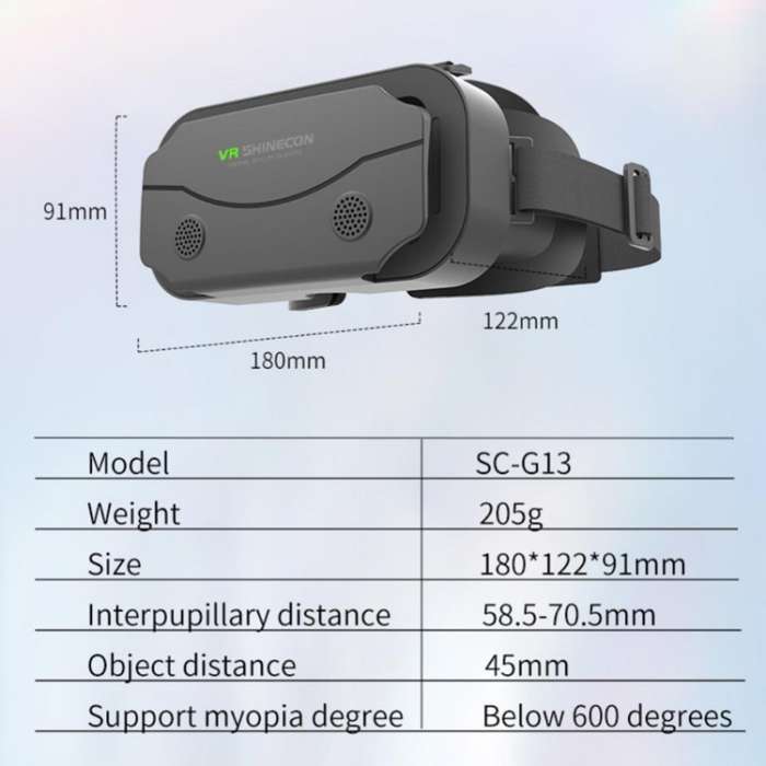VRSHINECON G13 Virtual Reality VR Glasses Mobile Phone Movie Game 3D Digital Glasses(Black)