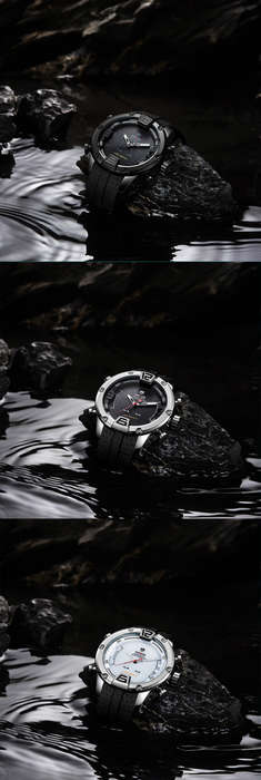 WEIDE WH7301 Dual Display Digital Watch Comfortable Silicone Strap LED Alarm Calendar Sport Watch -