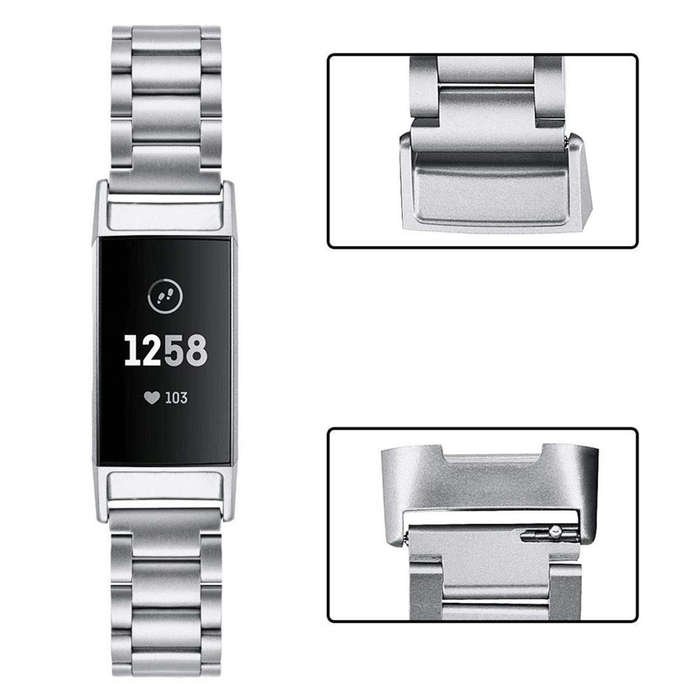 Stainless Steel Watch Band Metal Strap Replacement for Fitbit Charge 3