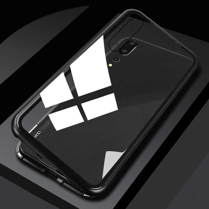 Bakeey 360 Magnetic Adsorption Metal Tempered Glass Protec... (COLOR: BLACK | MODEL: HUAWEIP20PRO)