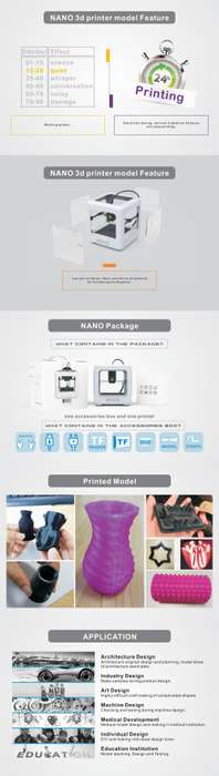 Easythreed NANO Mini Fully Assembled 3D Printer 90*110*110mm Printing Size for Household Education
