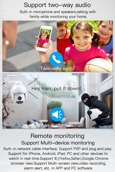WANSCAM HW0054 Outdoor PTZ 5X Optical Zoom 1080P IP WiFi Camera Security Dome ONVIF P2P Night