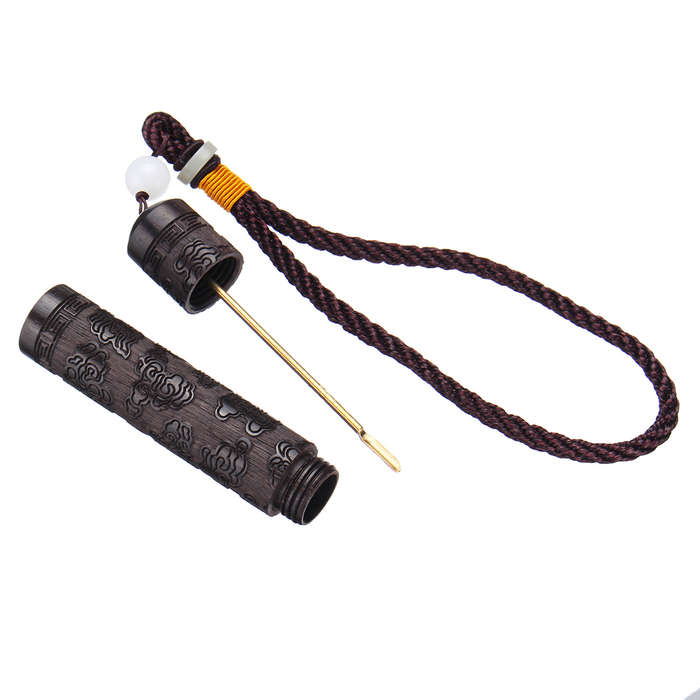 Snuff Bottle Spoon Bullet Ebony Portable Vial Fragrance Toothpick Case Container