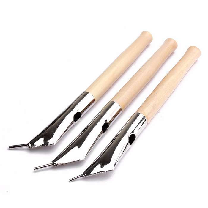 3 Pcs Stainless Steel Pottery Clay Sculpture Wax Printing Batik Knives Pens