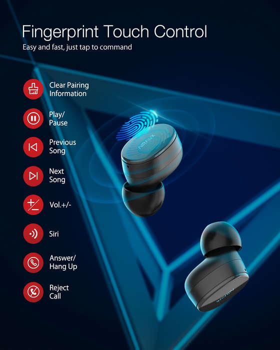 BlitzWolf® AIRAUX AA-UM4 Mini True Wireless Earbuds Stereo Earphone bluetooth 5.0 HiFi Breath Light Headphones with Portable Charging Box