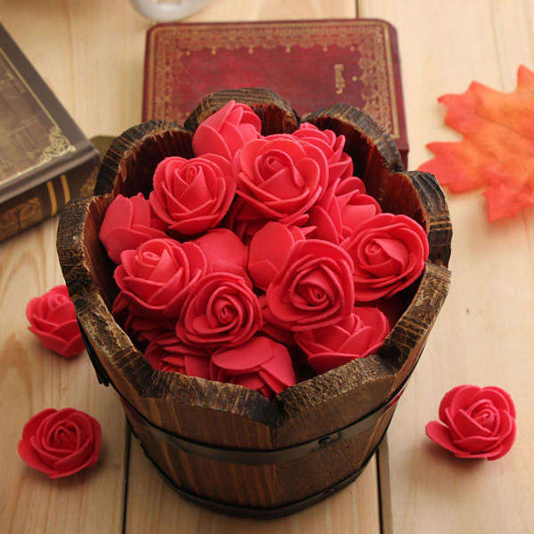 50pcs 2.5cm Artificial Roses PE Foam Simulation Rose Flower  Flowers Wedding Party Home Decoration
