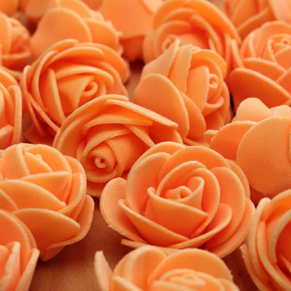 50pcs 2.5cm Artificial Roses PE Foam Simulation Rose Flower  Flowers Wedding Party Home Decoration
