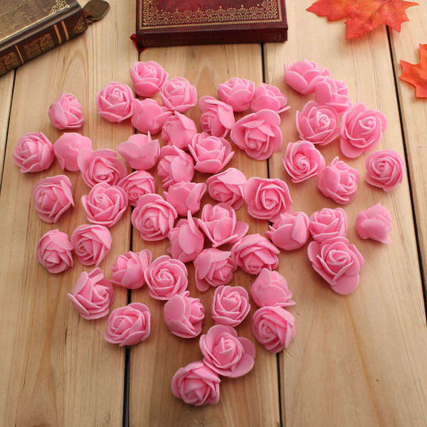 50pcs 2.5cm Artificial Roses PE Foam Simulation Rose Flower  Flowers Wedding Party Home Decoration