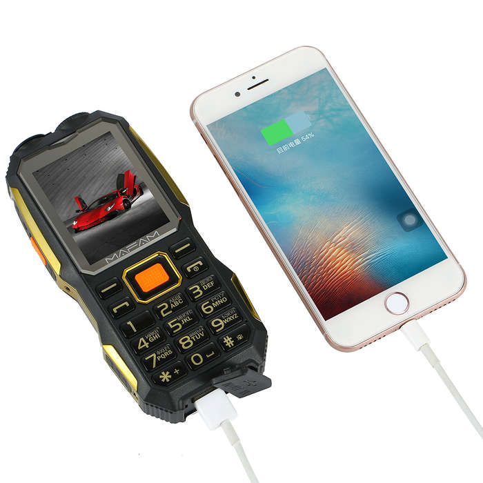 Rugged phone Walkie Talkie Handheld SOS Dual SIM Card FM Power Bank Mobile Phone