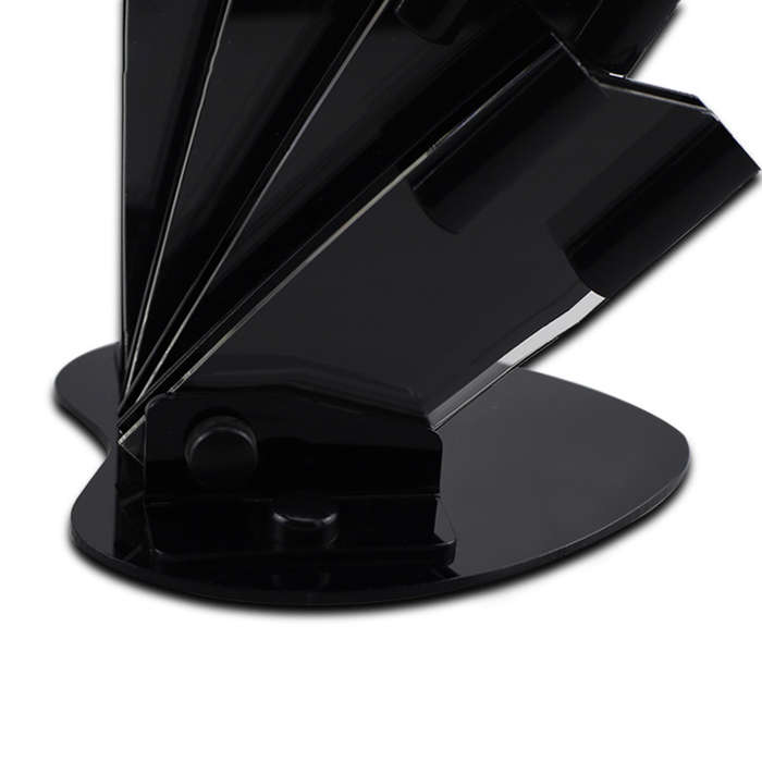 MYVIT Acrylic Black Knife Holder for 3" 4" 5" 6" Knife + Peeler Knife Blocks Stand For Ceramic Knife