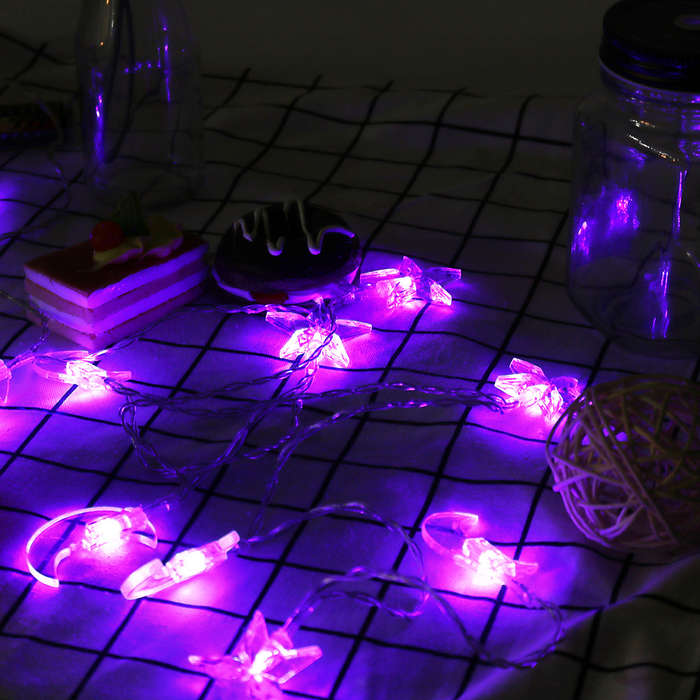 Battery Powered 8 Color Moon Star Shape 10 LED Fairy String Light Room Home Party... (COLOR: PURPLE)