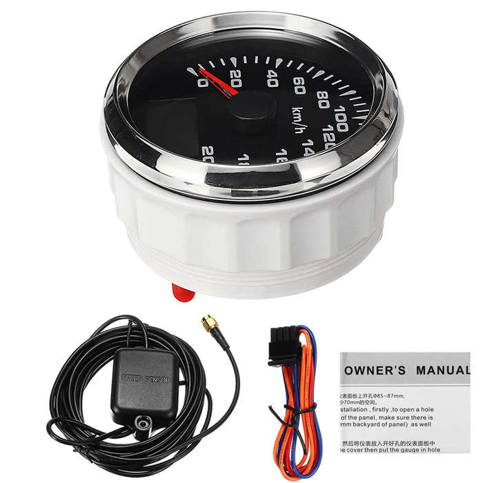 200km/h DC9-32V 85mm GPS Speedometer Speed Meter Gauge Waterproof For