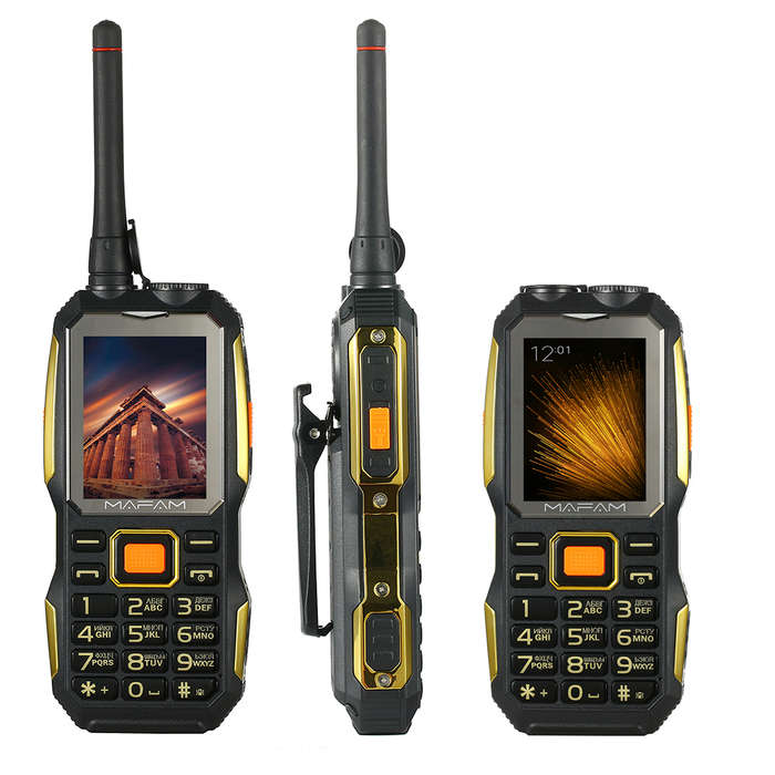 Rugged phone Walkie Talkie Handheld SOS Dual SIM Card FM Power Bank Mobile Phone