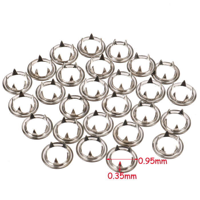 100PCS Prong Pliers Ring Press Studs Snap Popper Fasteners 9.5mm DIY Tools Kit