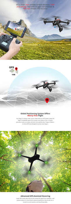 MJX B2W Bugs 2W WiFi FPV Brushless With 1080P HD Camera GPS RC Drone Quadcopter RTF - 1.34kg
