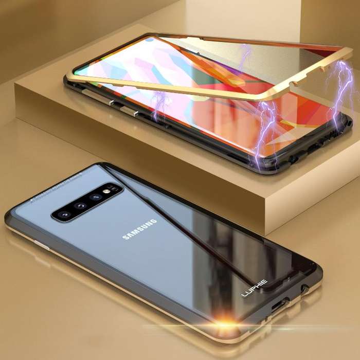 Luphie Magnetic Adsorption Protective Case For S... (COLOR: BLACKGOLD | SAMSUNG MODELS: S10PLUS6.4")