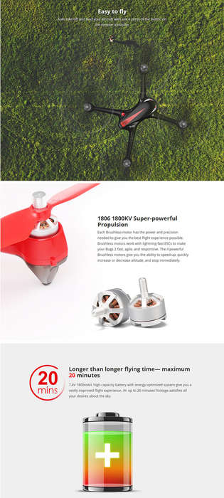 MJX B2W Bugs 2W WiFi FPV Brushless With 1080P HD Camera GPS RC Drone Quadcopter RTF - 1.34kg