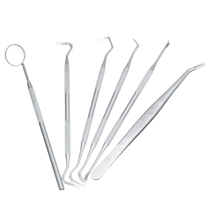 6pcs Stainless Steel Professional Dental Oral Hygiene Tool Deep Cleaning Scaler Teeth Dental Tools