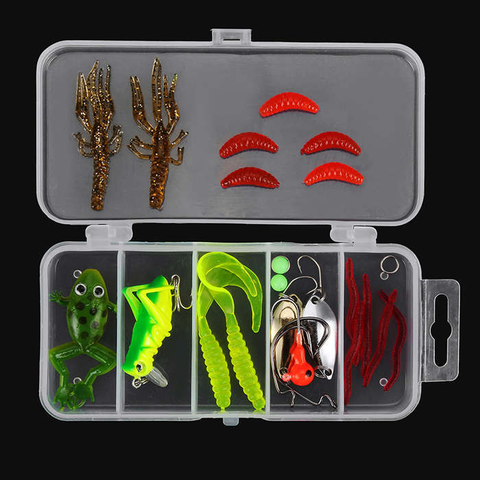 24/72/83Pcs/Set Soft Hard Fishing Lure With Box Set Small Lure Bass Crank Bait Hooks Kit